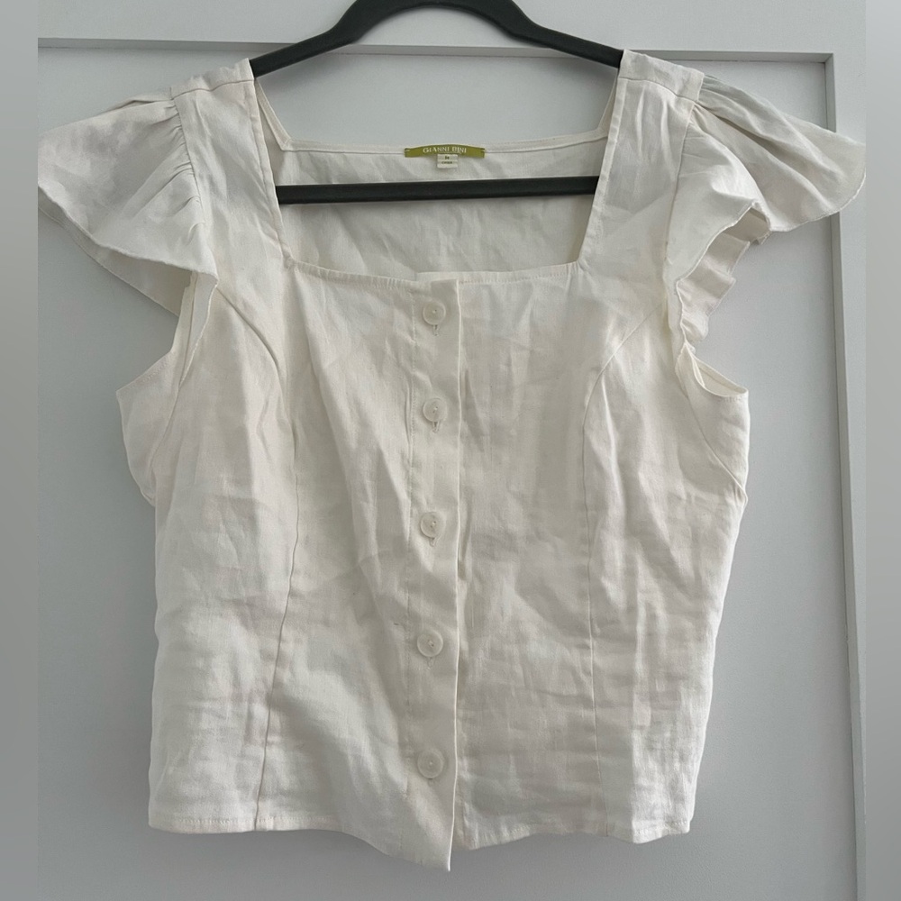 Cream Gianni Bini square neck top